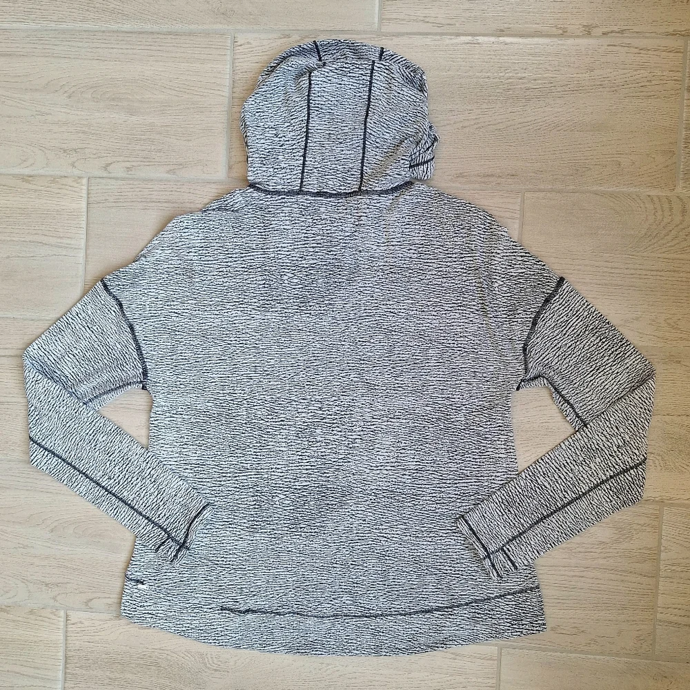 Lululemon Squad Goals Hoodie Lightweight White Gray Pullover Shirt Size 10